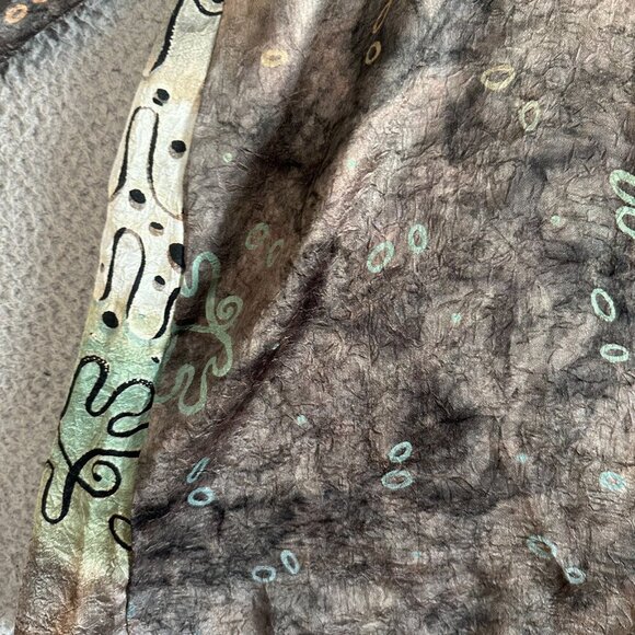 Kareenas Silk Tunic Tunic Boho Crinkle Lace Up India All Over Print - Picture 11 of 14